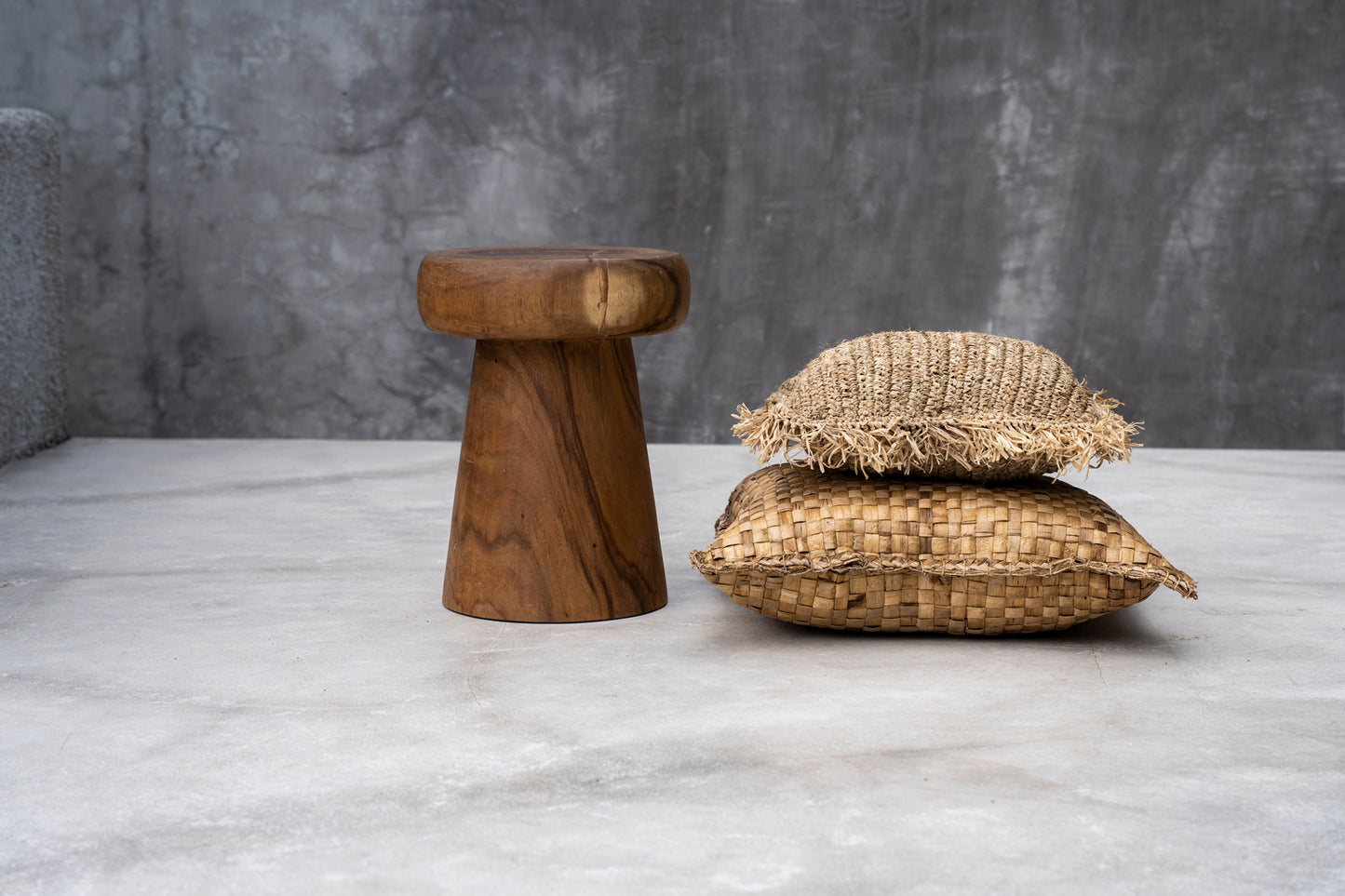 Bazar Bizar  Raffia Kussenhoes - Vierkant - Naturel - 40x40