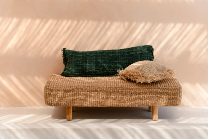 Bazar Bizar  Raffia Kussenhoes - Vierkant - Naturel - 40x40