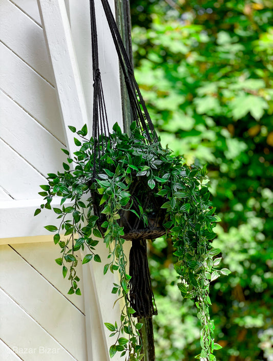 Bazar Bizar De Macrame Planthanger - Zwart - M