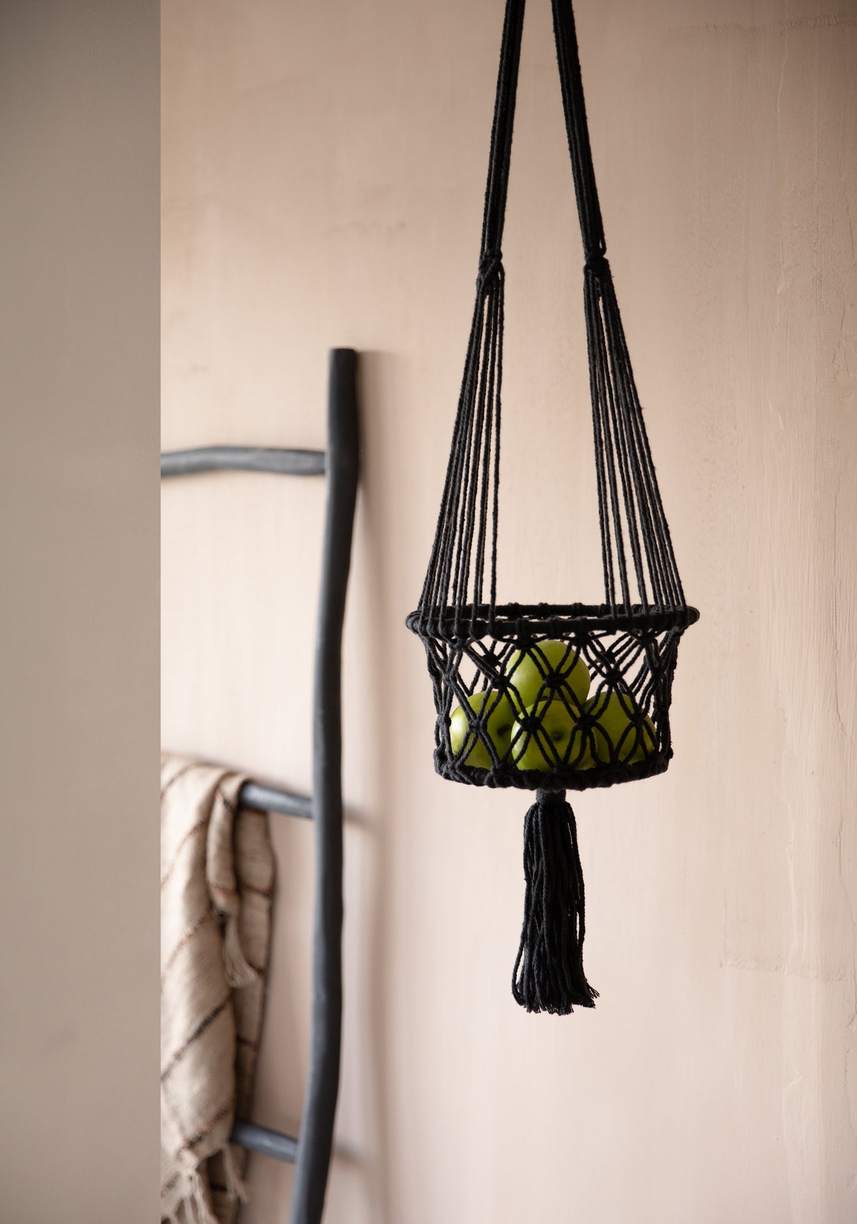 Bazar Bizar De Macrame Planthanger - Zwart - M