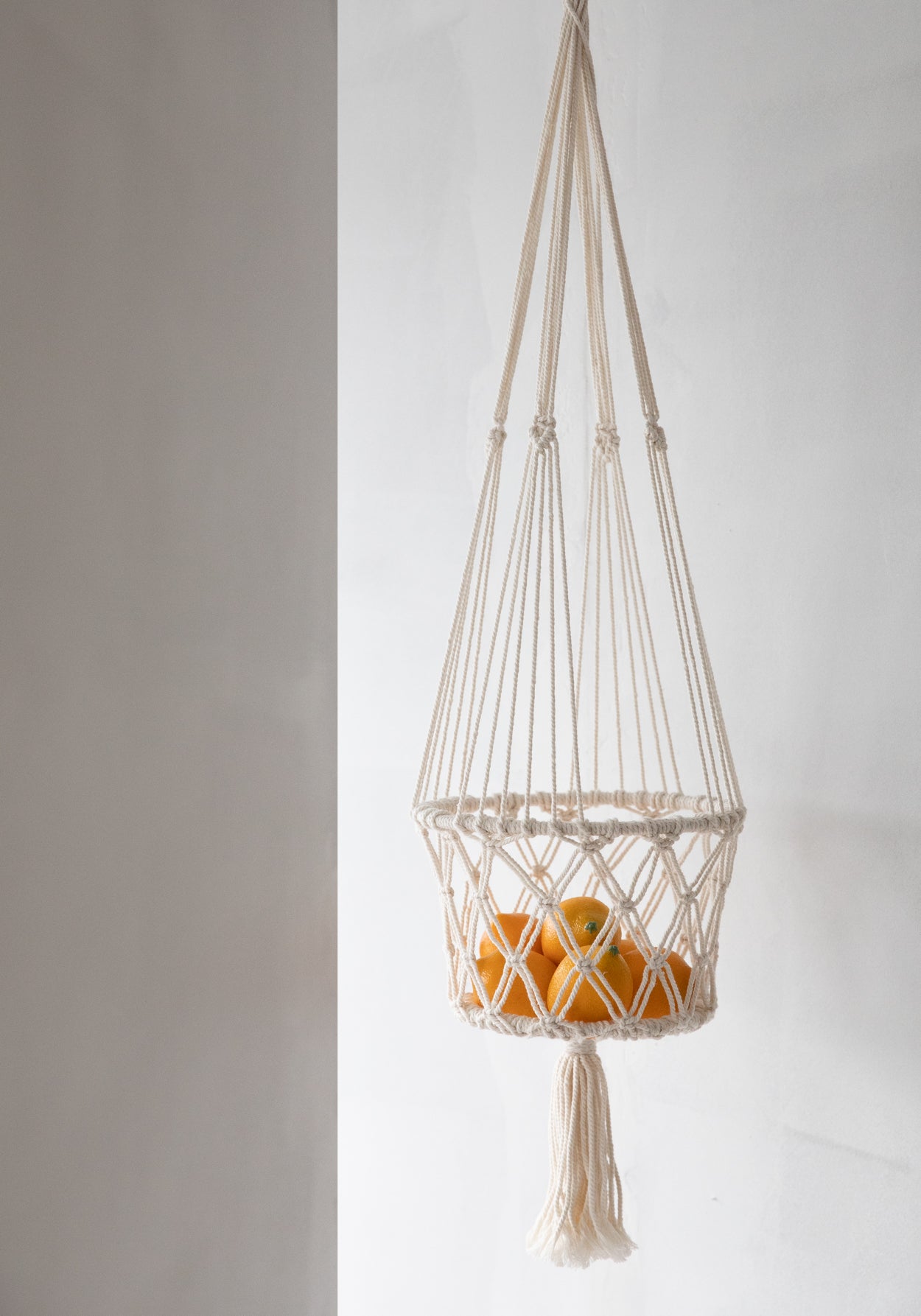 Bazar Bizar De Macrame Planthanger - Wit - M