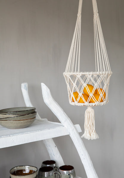 Bazar Bizar De Macrame Planthanger - Wit - M