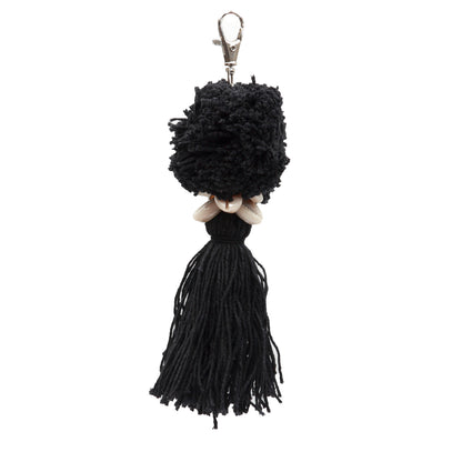 De Pompom Sleutelhanger - Zwart