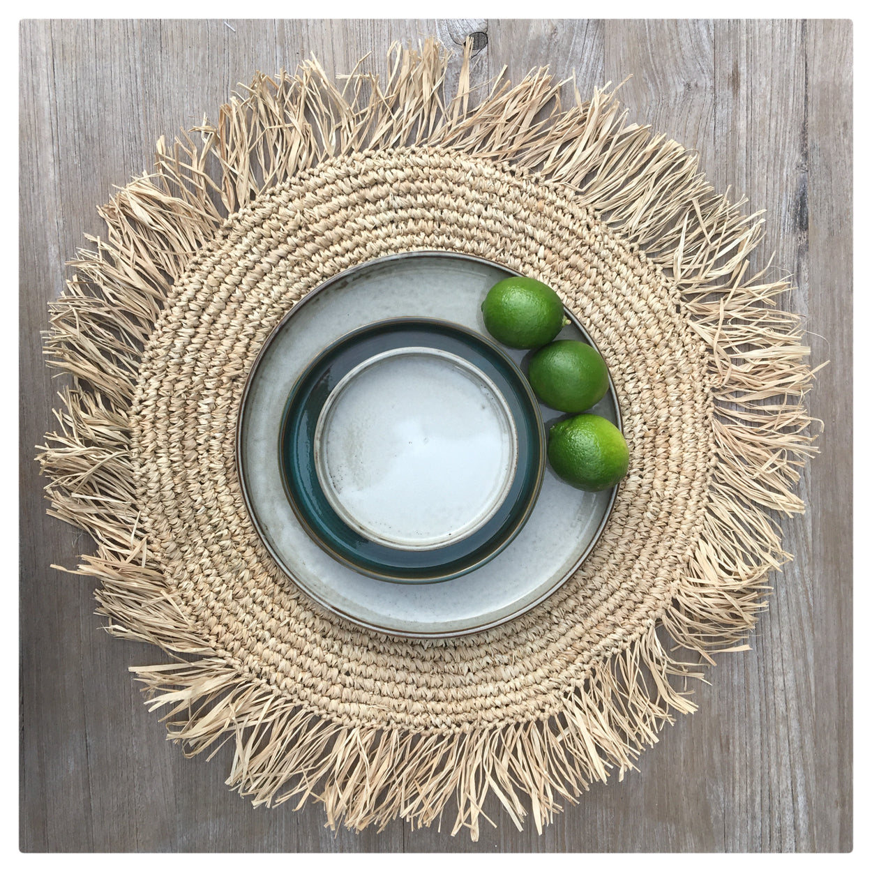 Bazar Bizar De Fringe Raffia Placemat Rond - Naturel