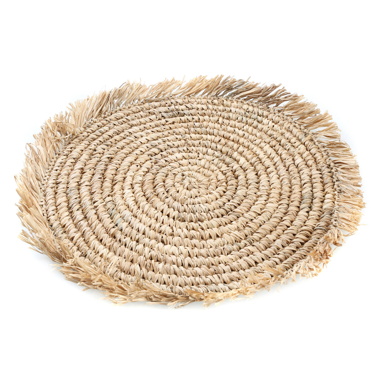 Bazar Bizar De Fringe Raffia Placemat Rond - Naturel