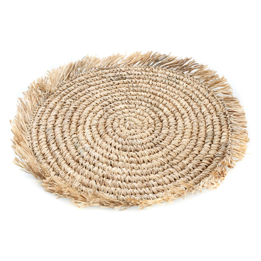 Bazar Bizar De Fringe Raffia Placemat Rond - Naturel