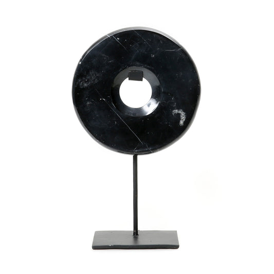 Bazar Bizar De Marmeren Disc op Stand - Zwart - M
