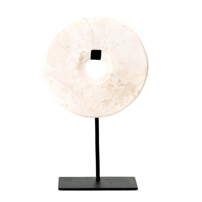 Bazar Bizar De Marmeren Disc op Stand - Wit - L