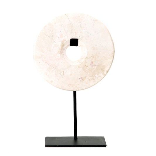 Bazar Bizar De Marmeren Disc op Stand - Wit - L