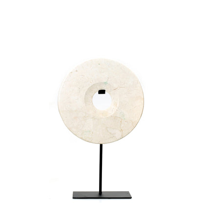 Bazar Bizar De Marmeren Disc op Stand - Wit - M