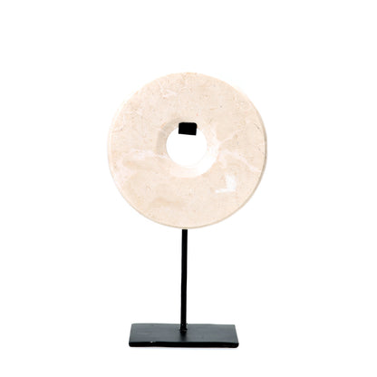 Bazar Bizar De Marmeren Disc op Stand - Wit - M