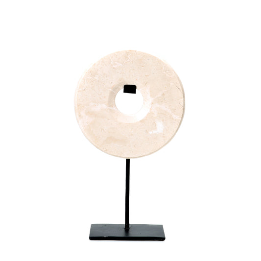 Bazar Bizar De Marmeren Disc op Stand - Wit - M