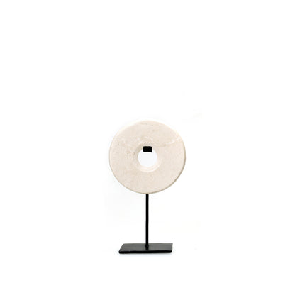 Bazar Bizar De Marmeren Disc op Stand - Wit - S