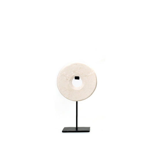 Bazar Bizar De Marmeren Disc op Stand - Wit - S