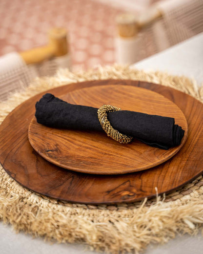 Bazar Bizar De Kralen Servetring - Goud - Set van 4