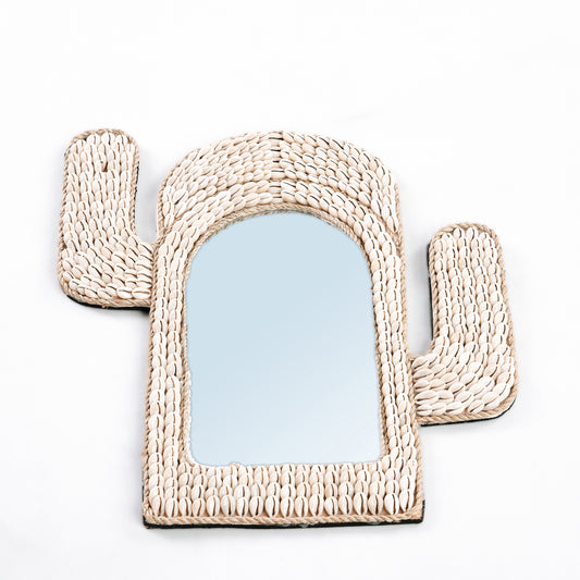 Bazar Bizar De Cactus Shell Spiegel - Wit
