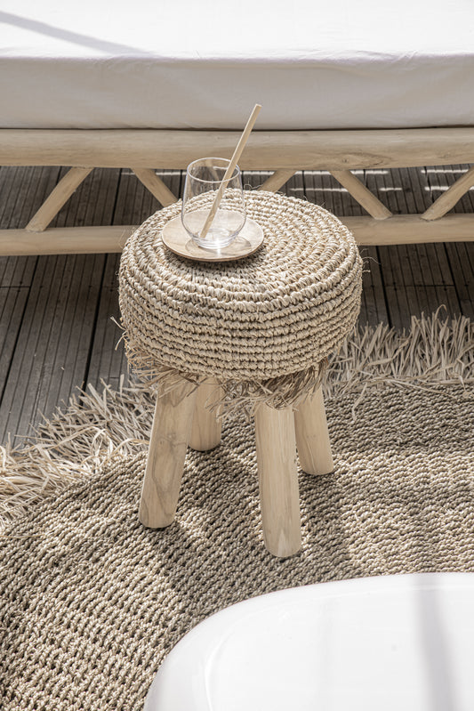 Bazar Bizar Het Raffia Fringed Tapijt - Naturel - 150