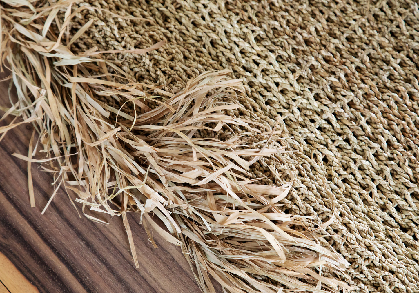 Bazar Bizar Het Raffia Fringed Tapijt - Naturel - 180x240