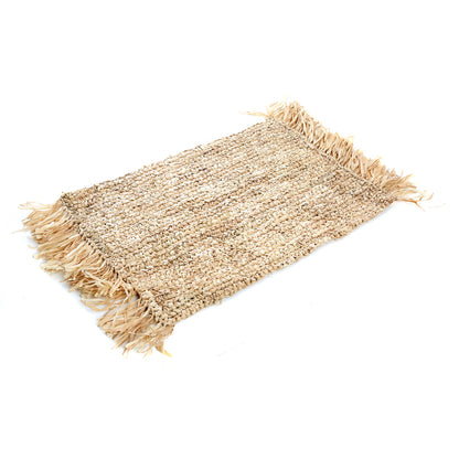 Bazar Bizar De Fringe Raffia Placemat Rechthoekig - Naturel