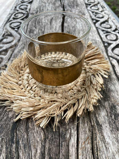 Bazar Bizar De Fringe Raffia Onderzetter - Naturel