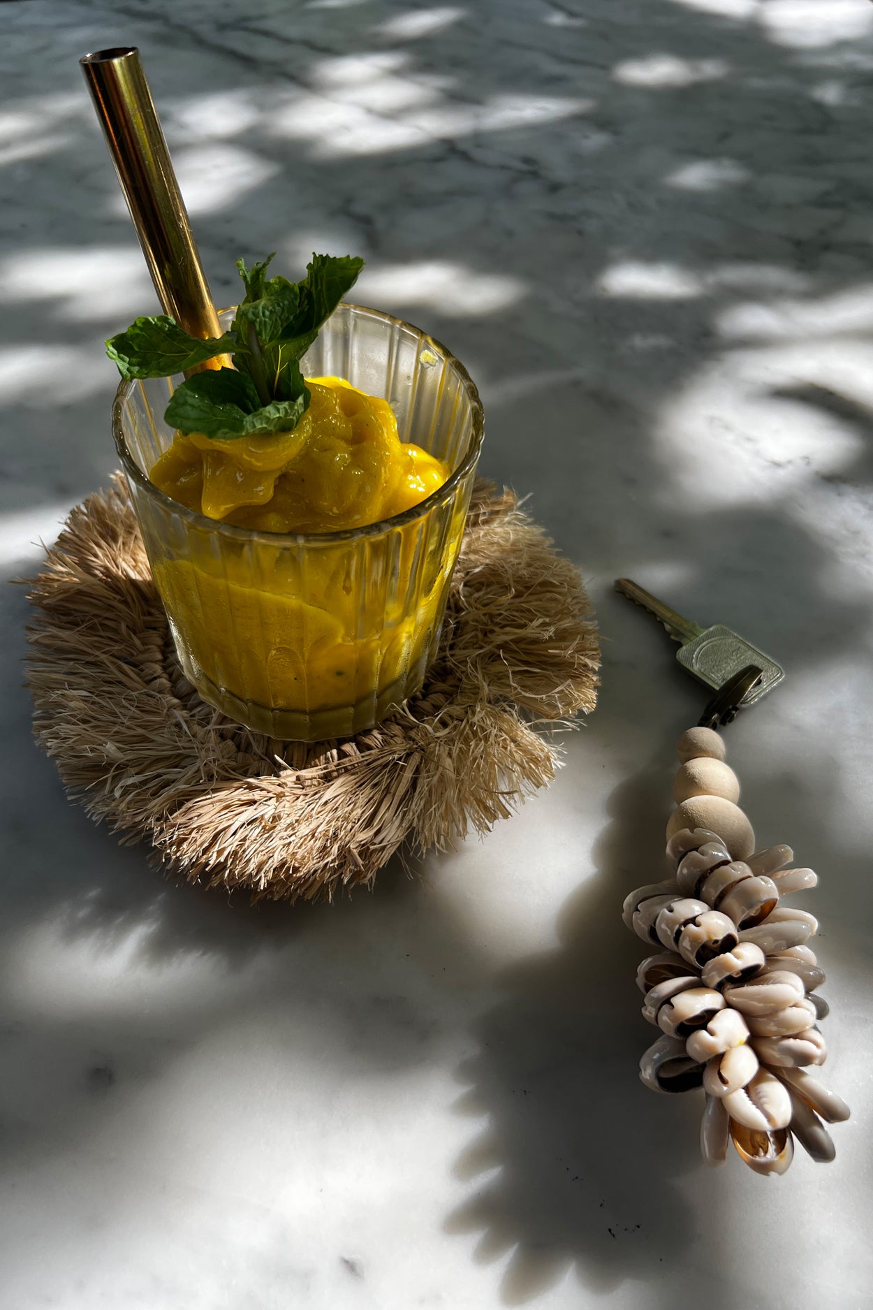 Bazar Bizar De Fringe Raffia Onderzetter - Naturel
