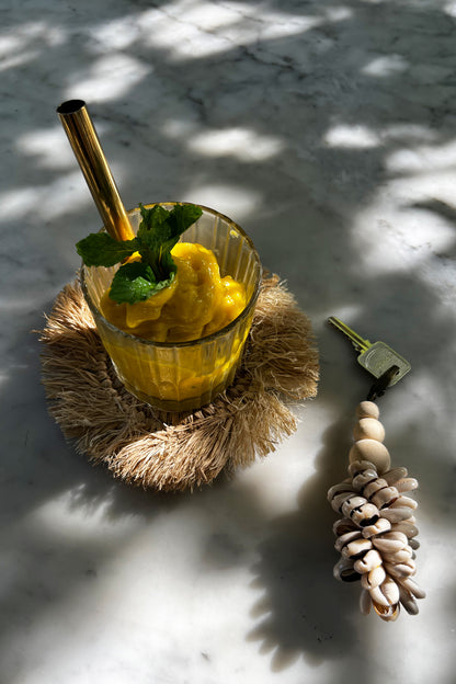 Bazar Bizar De Fringe Raffia Onderzetter - Naturel