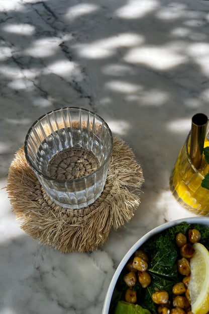 Bazar Bizar De Fringe Raffia Onderzetter - Naturel