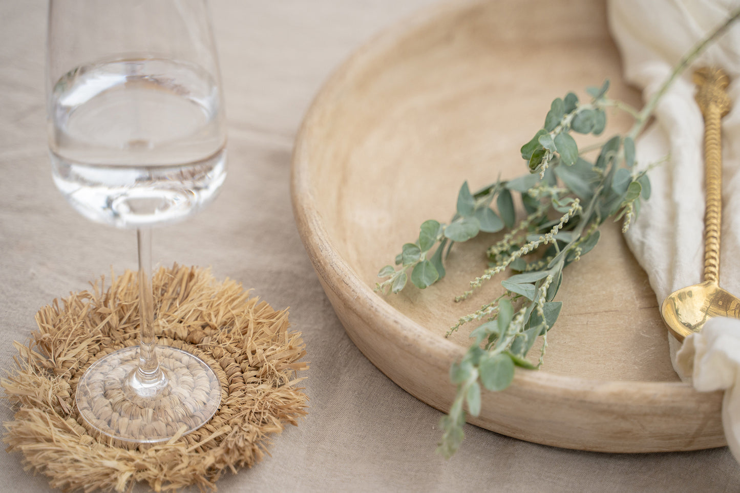 Bazar Bizar De Fringe Raffia Onderzetter - Naturel