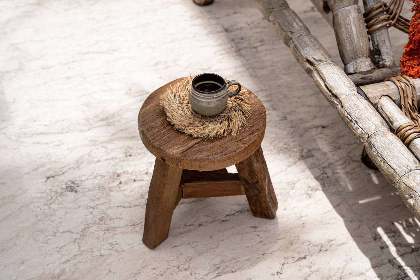 Bazar Bizar De Fringe Raffia Onderzetter - Naturel