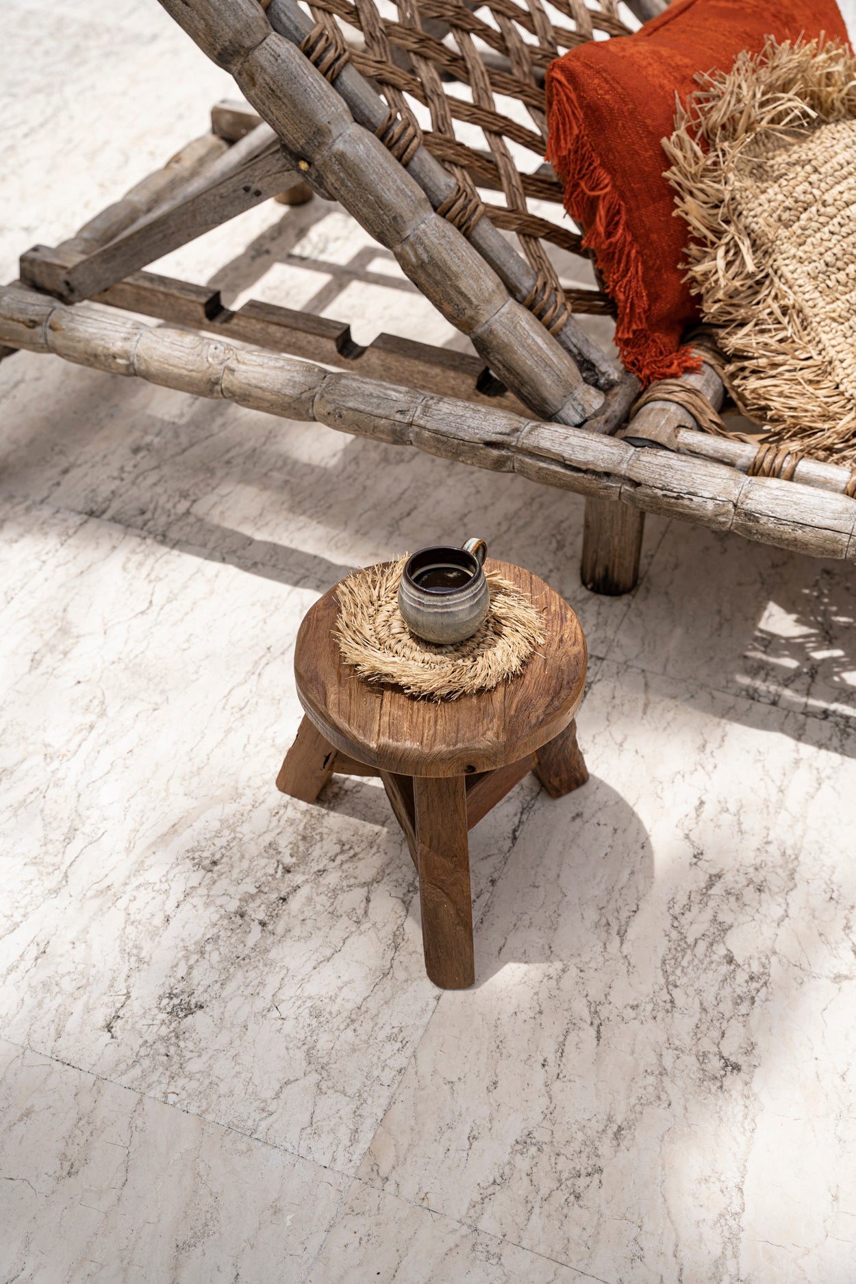 Bazar Bizar De Fringe Raffia Onderzetter - Naturel