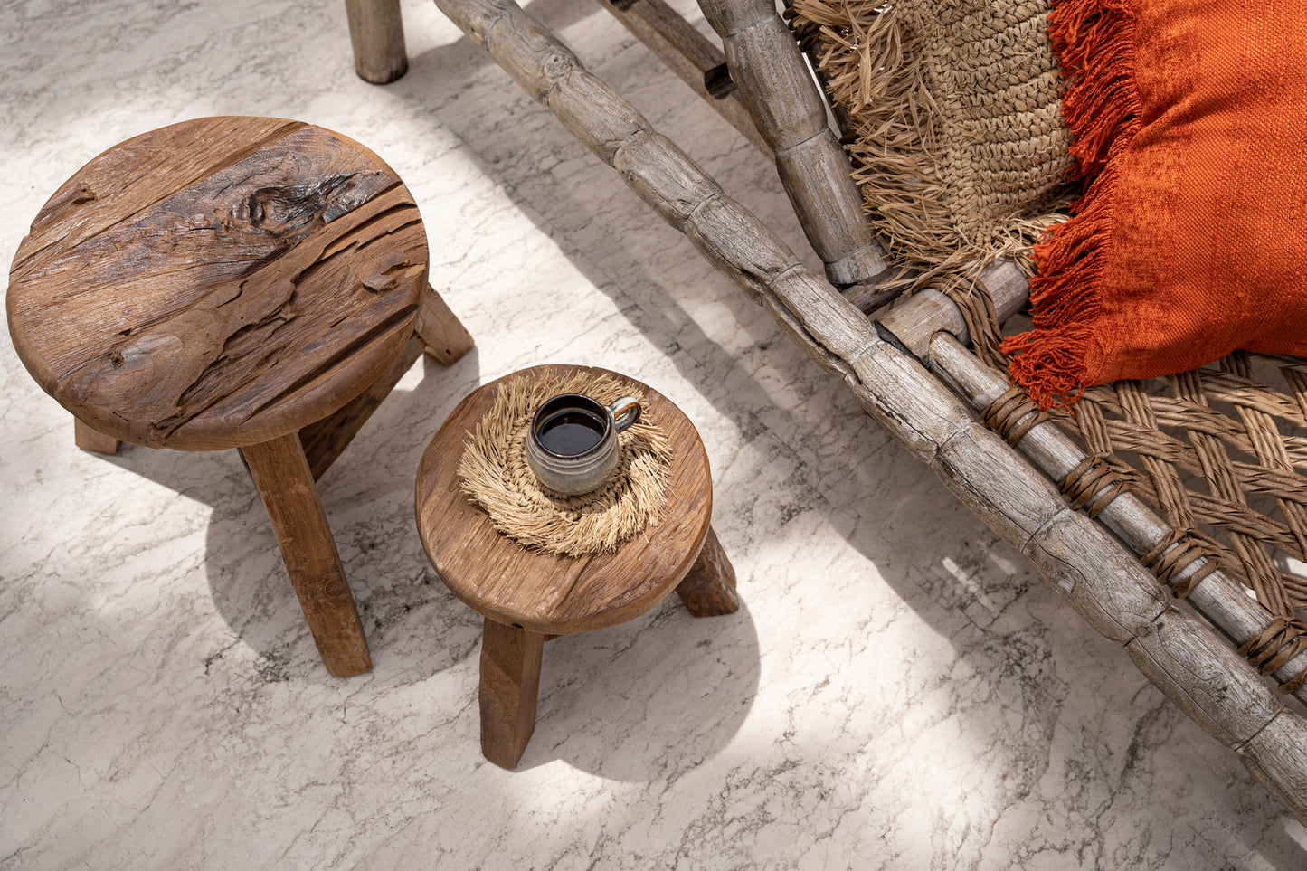 Bazar Bizar De Fringe Raffia Onderzetter - Naturel
