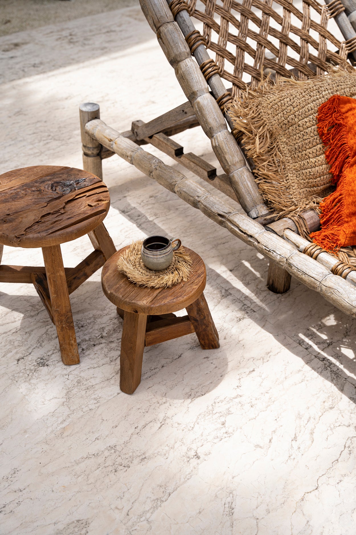 Bazar Bizar De Fringe Raffia Onderzetter - Naturel