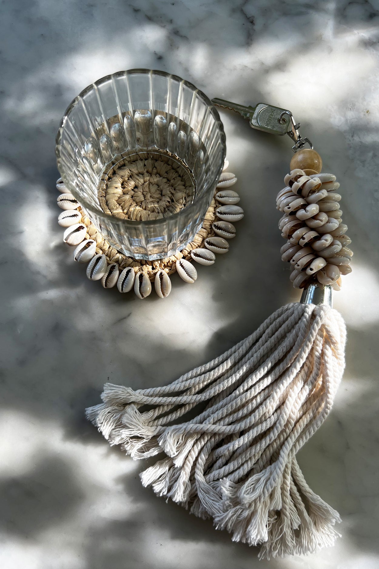 Bazar Bizar De Raffia Shell Onderzetter - Naturel