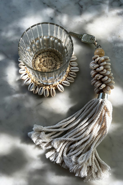 Bazar Bizar De Raffia Shell Onderzetter - Naturel