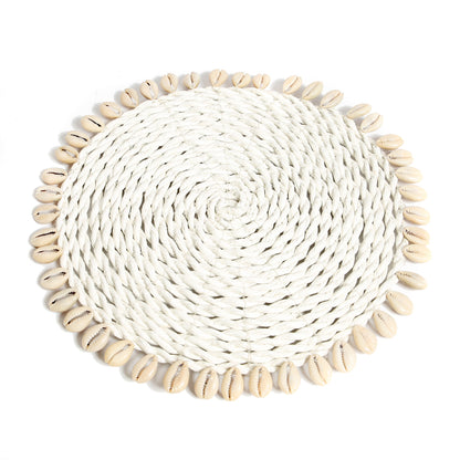 Bazar Bizar De Seagrass Shell Pannenonderzetter - Wit