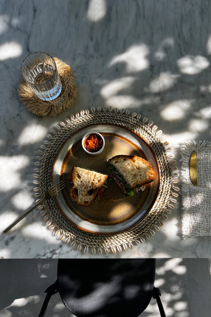 Bazar Bizar De Seagrass Shell Placemat - Naturel