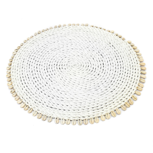 Bazar Bizar De Seagrass Shell Placemat - Wit