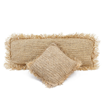 Bazar Bizar  Raffia Kussenhoes - Vierkant - Naturel - 35x100