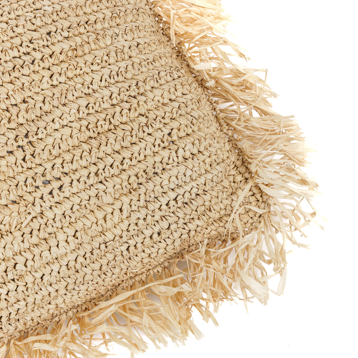 Bazar Bizar  Raffia Kussenhoes - Vierkant - Naturel - 35x100