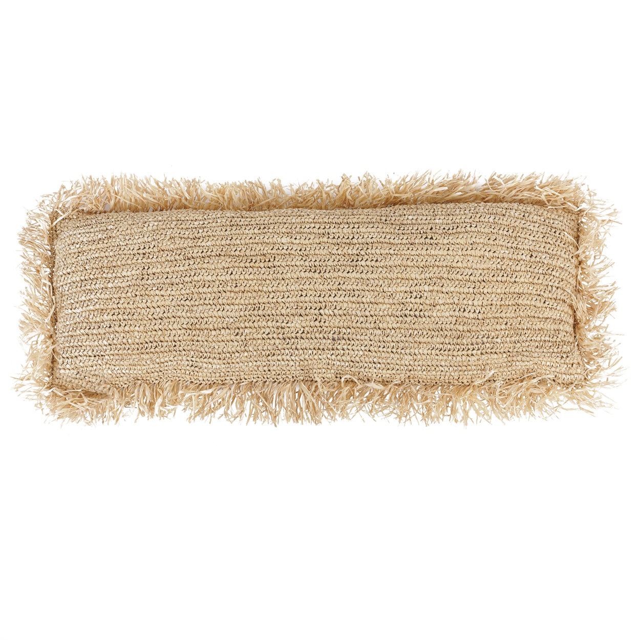 Bazar Bizar  Raffia Kussenhoes - Vierkant - Naturel - 35x100