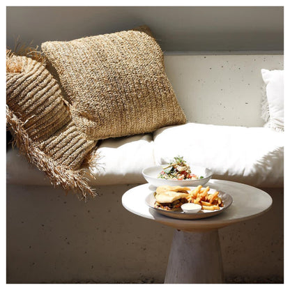 Bazar Bizar De Raffia Flores Kussenhoes - Naturel - 40x40