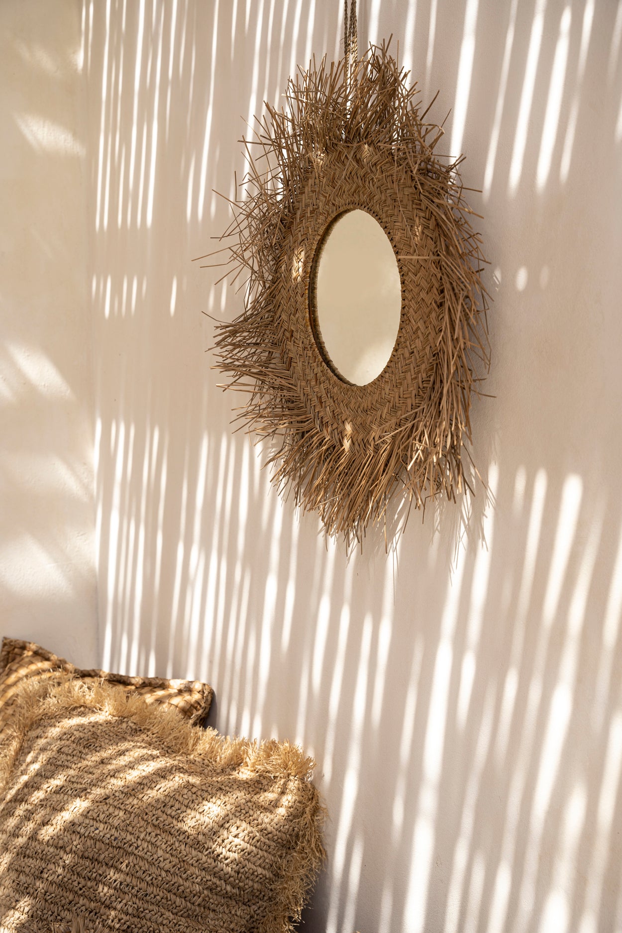 Bazar Bizar De Rotan Spiegel - Naturel - M