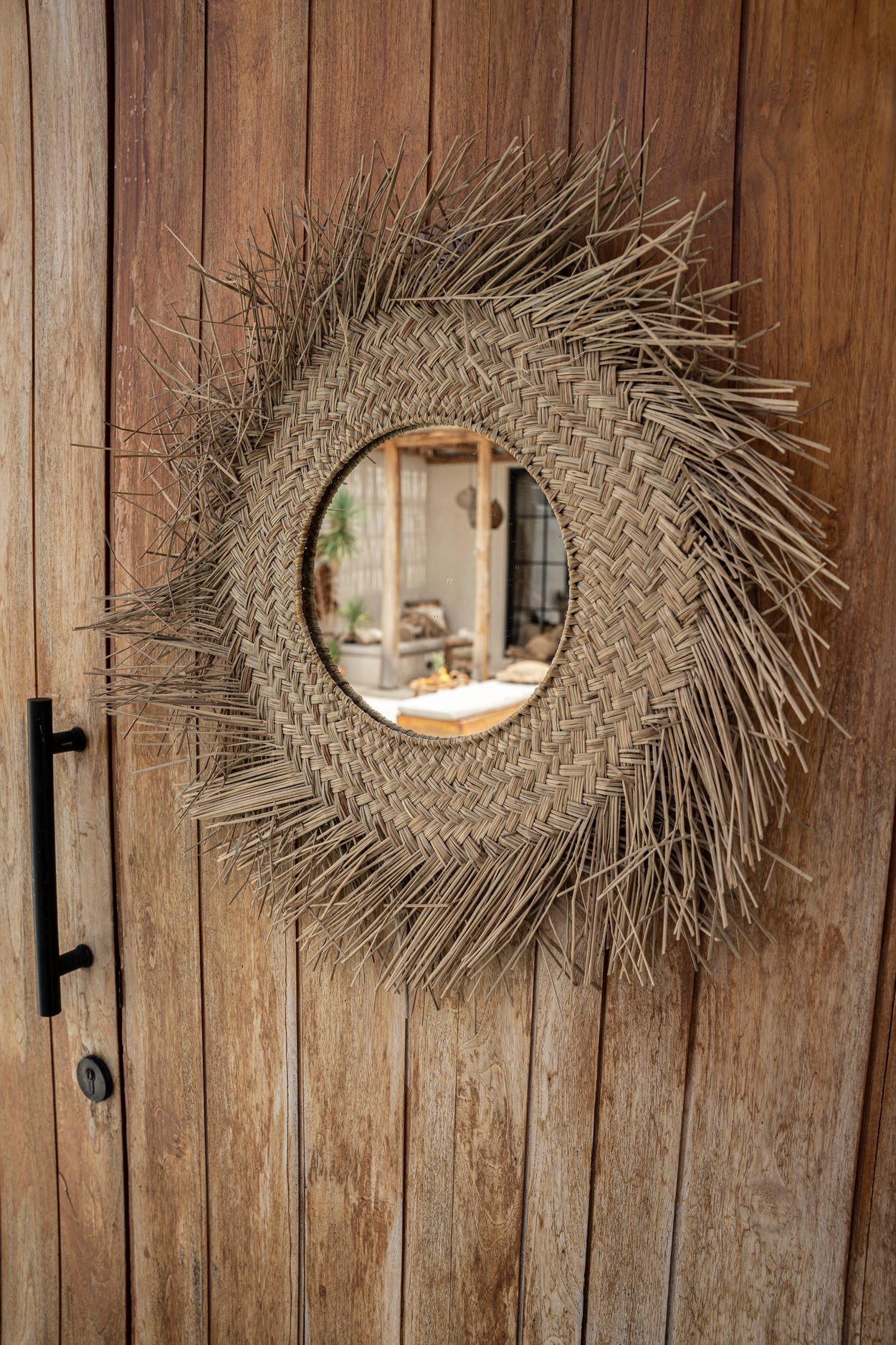 Bazar Bizar De Rotan Spiegel - Naturel - M
