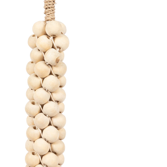 Bazar Bizar De Wooden Beads met Katoen Hangdecoratie - Wit