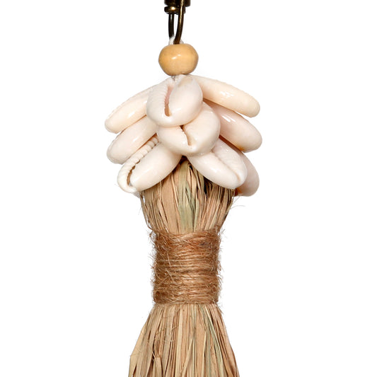 Bazar Bizar De Raffia Cowrie Shell Sleutelhanger