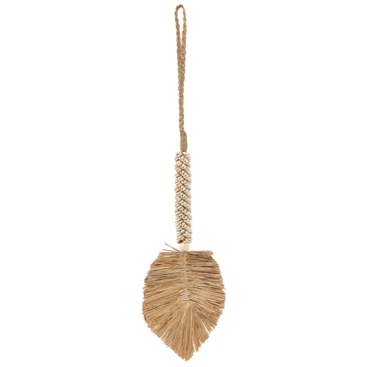 Bazar Bizar De Raffia & Schelpen Hangdecoratie - Crème Naturel