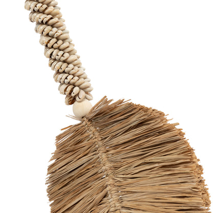 Bazar Bizar De Raffia & Schelpen Hangdecoratie - Crème Naturel