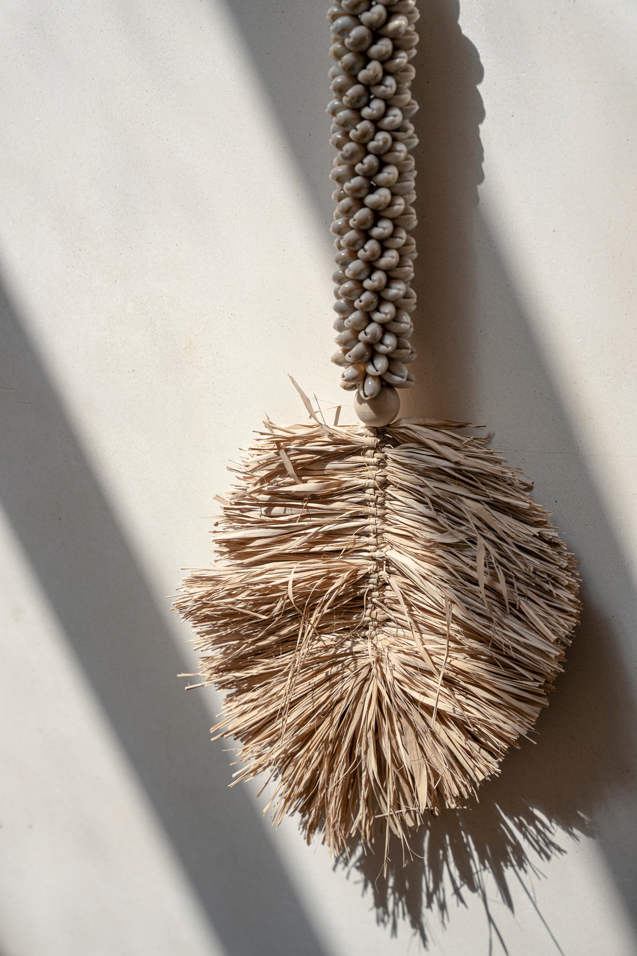 Bazar Bizar De Raffia & Schelpen Hangdecoratie - Crème Naturel