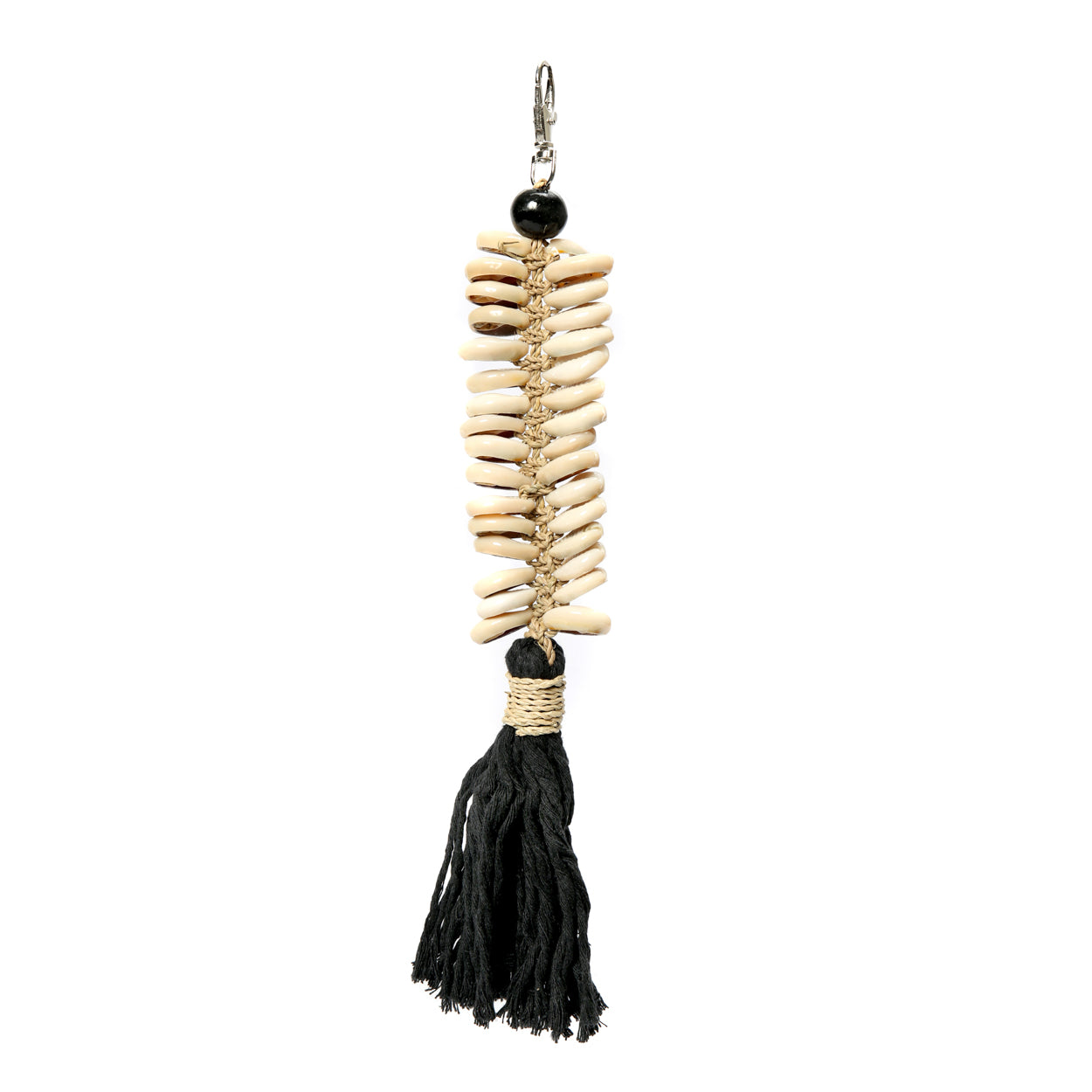 Bazar Bizar De Macrame Fishbone Sleutelhanger - Zwart