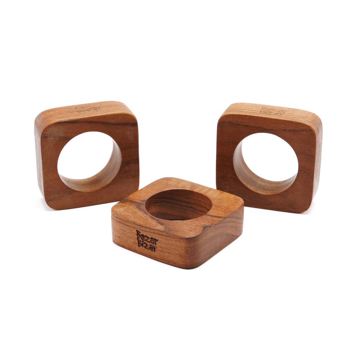 Bazar Bizar De Teak Root Servetring - Set van 4